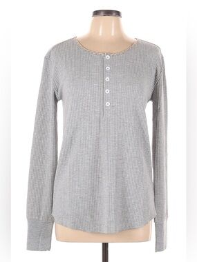 Venor Light Gray Waffle Henley